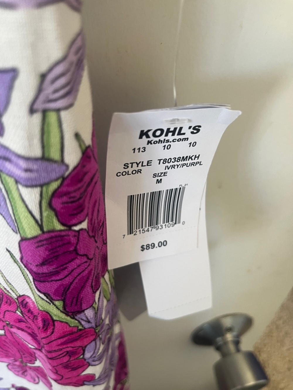 London Times Fuchsia and Cream Floral Dress or tunic - Picture 4 of 11